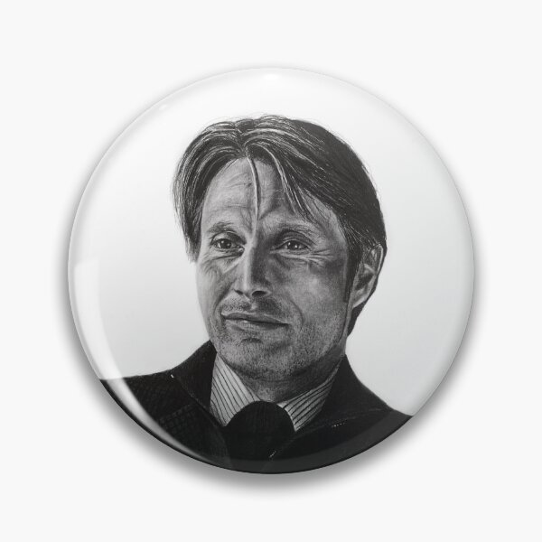 Item preview, Mads Mikkelsen Black and White Realistic Drawing designed and sold by DanaRenae.