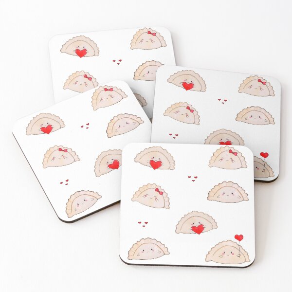 Item preview, Cute little Valentine's dumplings polish pierogi designed and sold by littlebluefawn.