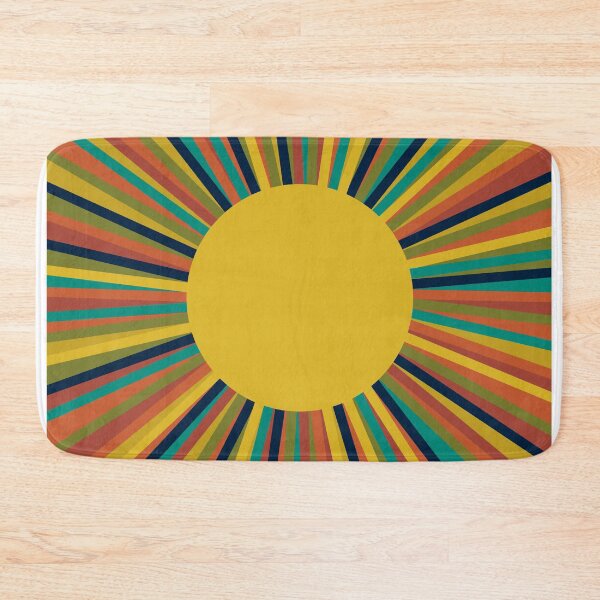 Item preview, Retro Multicolour Sunburst Sun in Mid Mod Colours designed and sold by kierkegaard.
