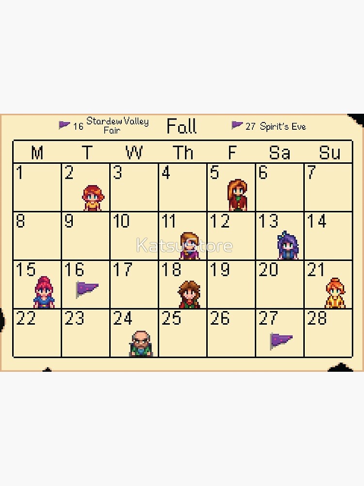 Fall Calendar