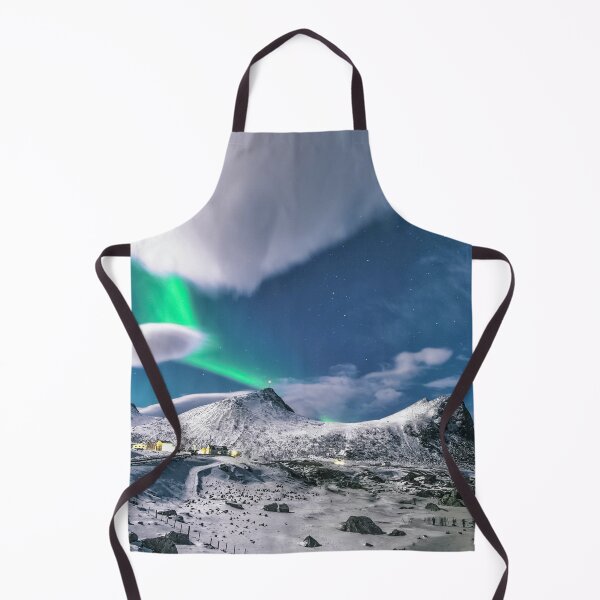Item preview, mountains full of snow mixed with nortern lighs in the morning designed and sold by ImRotem.