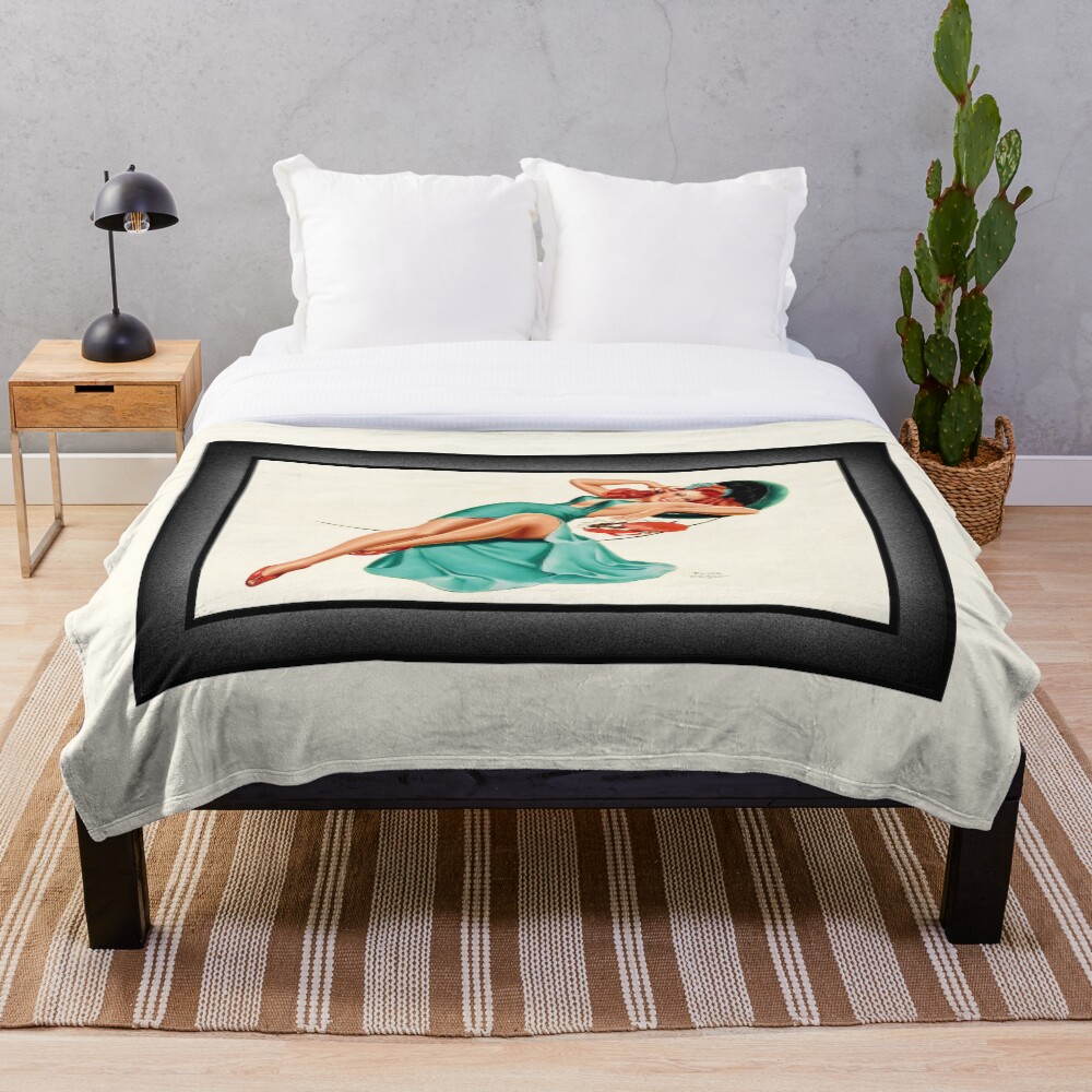 Xzendor7 Comforters, Duvet Covers and Throw Blankets - Elegance and Beauty 30 Chocolate Delights by Peter Driben Pin-Up Girl Vintage Artwork Throw Blanket
