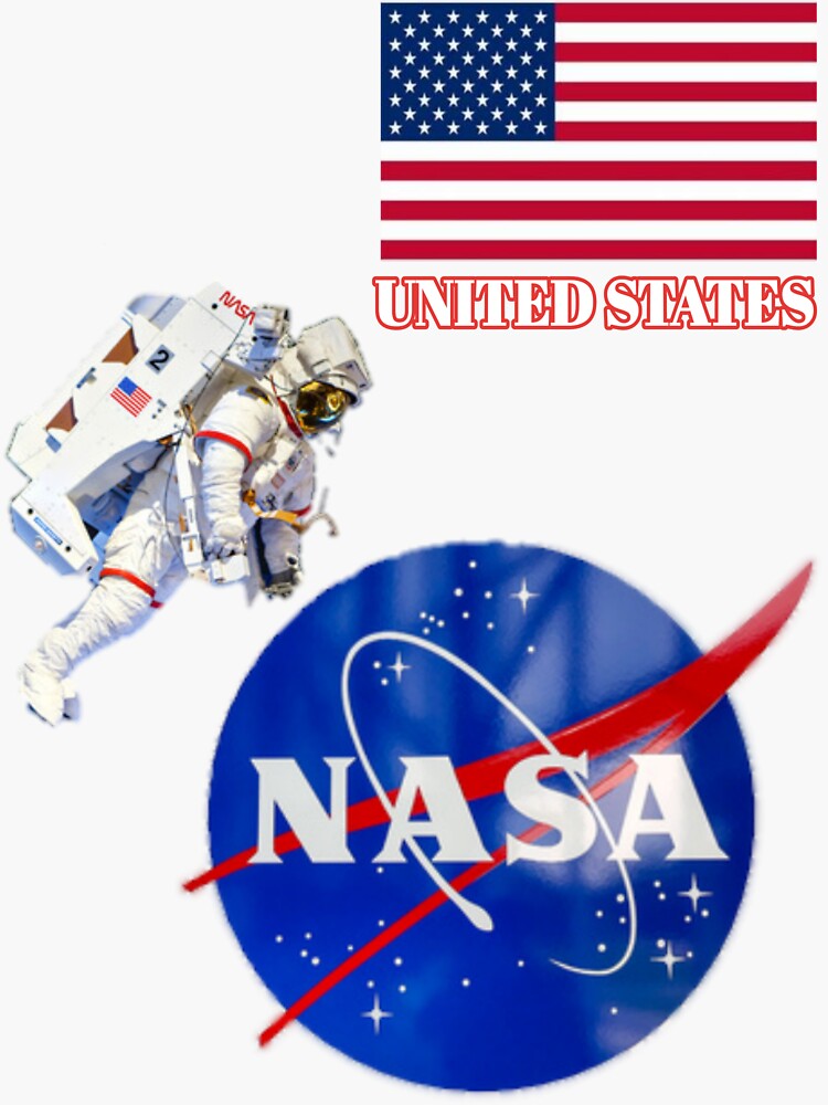 Pegatina con la obra «NASA ESTADOS UNIDOS» de Caramel58