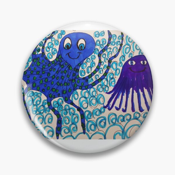 Item preview, Dancing octopus and jellyfish designed and sold by beckiwragg.