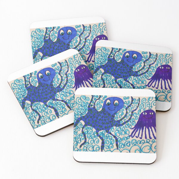 Item preview, Dancing octopus and jellyfish designed and sold by beckiwragg.