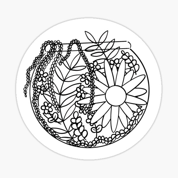 Floral Fishbowl Abundance Design Sticker
