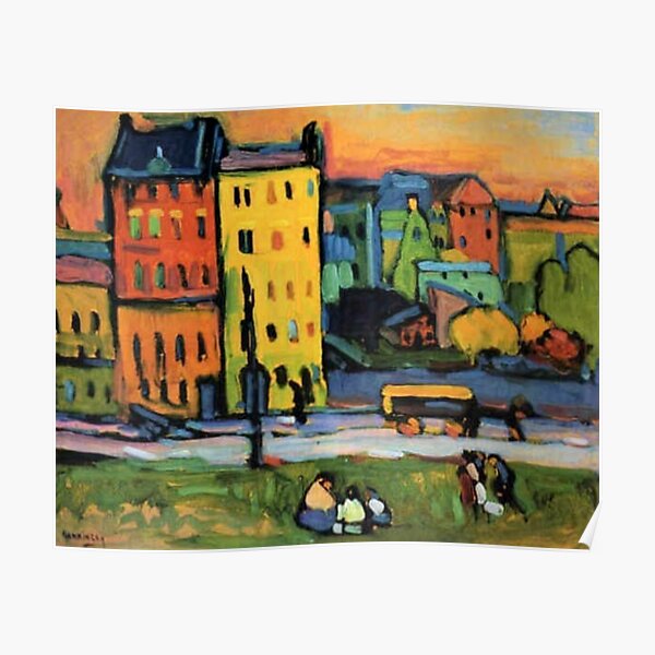 "Kandinsky Houses in Munich, abstract painting" Poster for Sale by