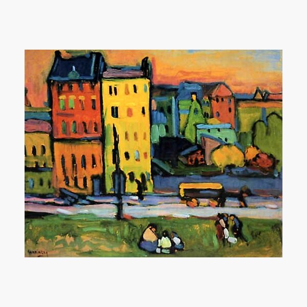 "Kandinsky Houses in Munich, abstract painting" Photographic Print by
