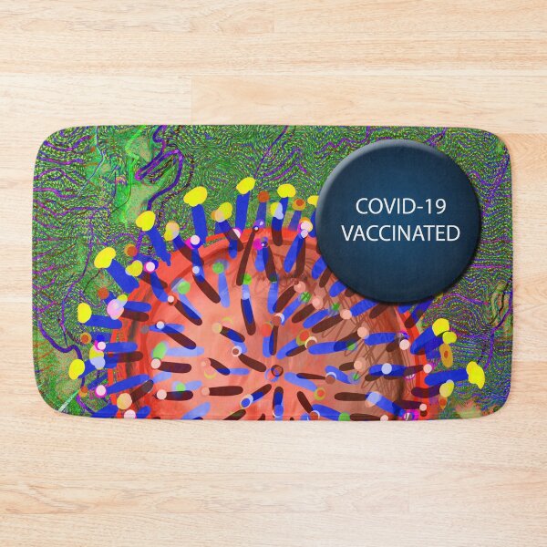 Item preview, Covid-19 Art with Vaccinated Button designed and sold by GlassCanvas.
