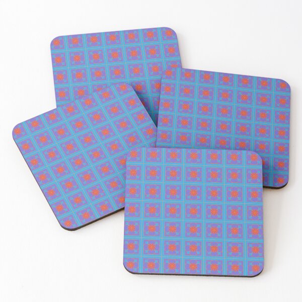 Item preview, Beautiful floral tile repeat pattern, purple, red, sky blue designed and sold by Susan Marie Williams.
