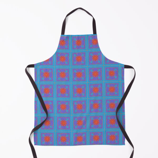 Item preview, Beautiful floral tile repeat pattern, purple, red, sky blue designed and sold by Susan Marie Williams.