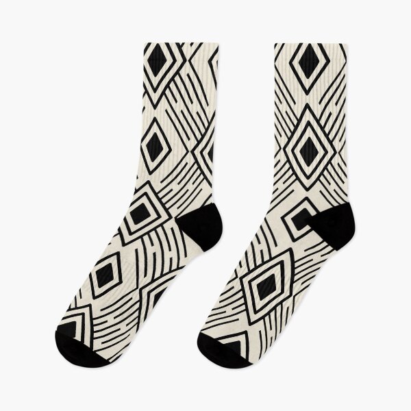 Item preview, Black on Cream tribal diamond grid -  abstract  modern pattern designed and sold by misentangled.