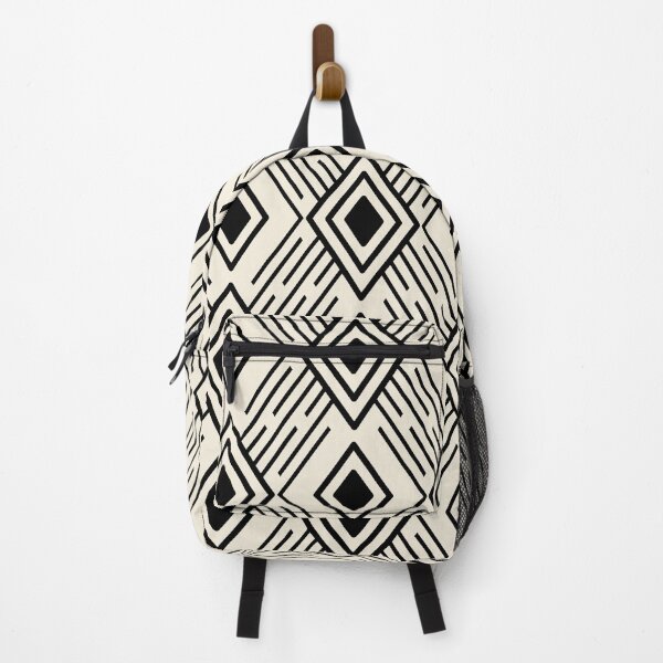 Item preview, Black on Cream tribal diamond grid - abstract modern pattern designed and sold by misentangled.
