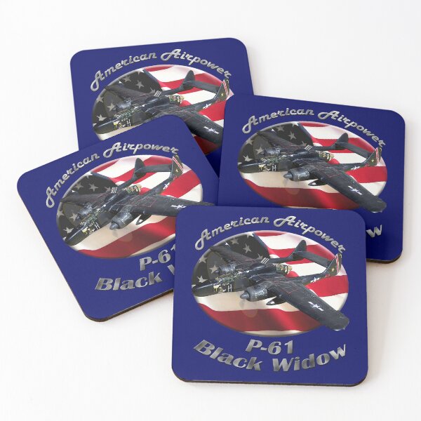 P-61 Black Widow American Airpower Coasters (Set of 4)