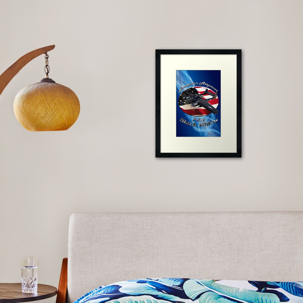 P-61 Black Widow American Airpower Framed Art Print