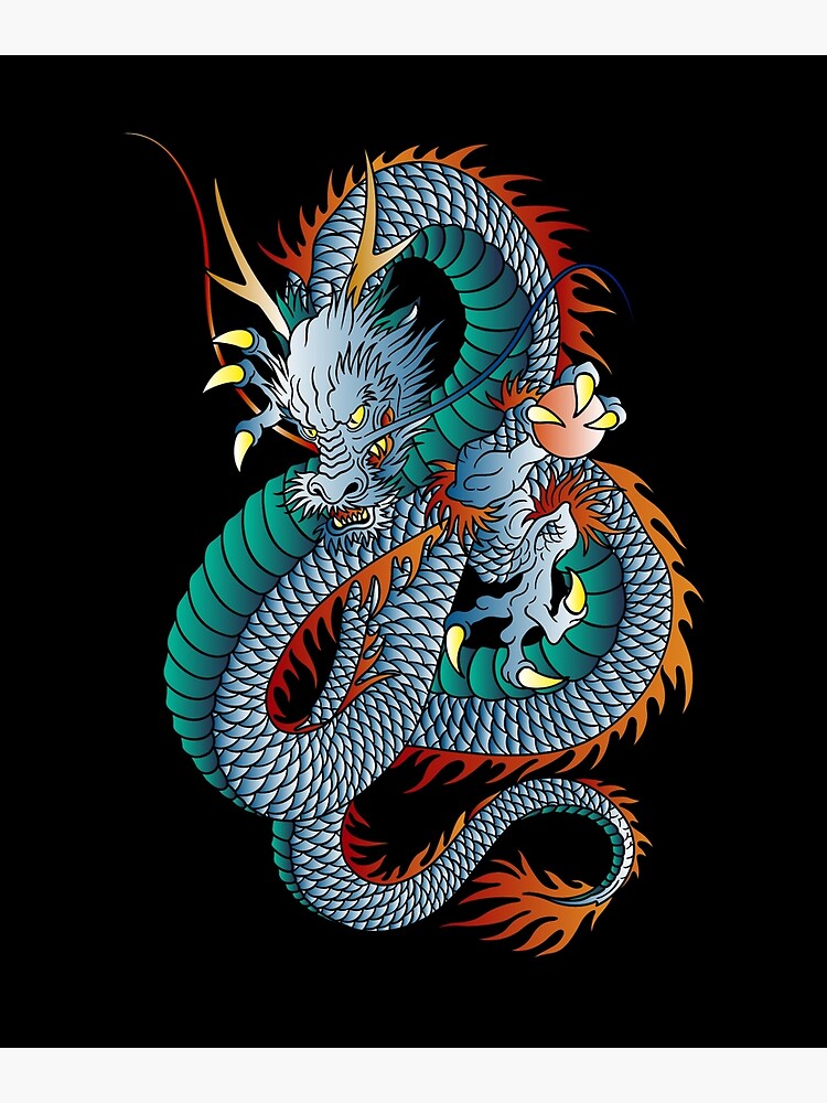 Chinese Dragon Tattoo Style - Chinese Dragon - Posters and Art Prints