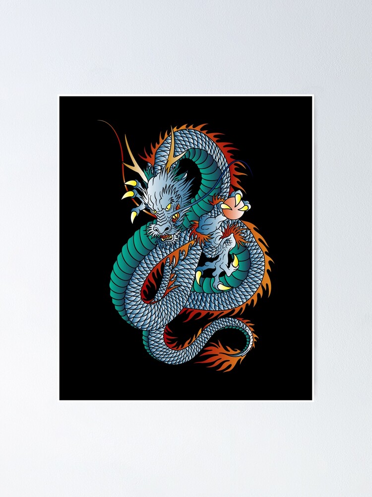 Japanese Dragon Tattoo Graphic · Creative Fabrica