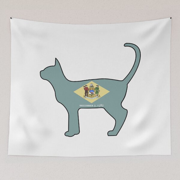Item preview, State of Delaware Flag for Cat Lovers designed and sold by Gsallicat.