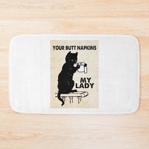 Item preview, BUTT NAPKINS FUNNY BATHROOM VINTAGE BLACK CAT MY LADY designed and sold by kwiebe34.