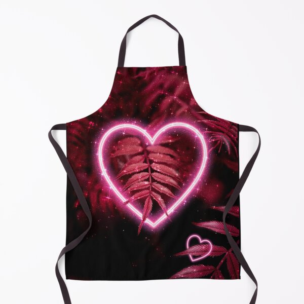 Aperçu de l'œuvre Coeur Neon Rose et Feuilles tropicales Roses créée et vendue par Jolly-Yosei.
