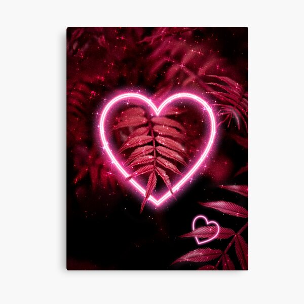 Neon Light Heart Canvas Prints For Sale Redbubble