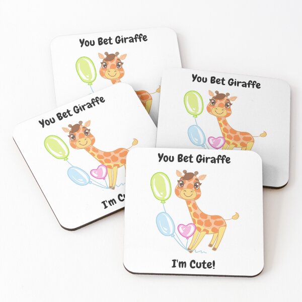 Item preview, You Bet Giraffe I'm Cute! Funny Baby Giraffe with colorful Balloons designed and sold by MamaSweetea.