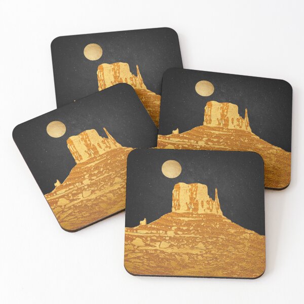 Item preview, Golden Moon over Monument Valley - Abstract Design designed and sold by JackMoreh.
