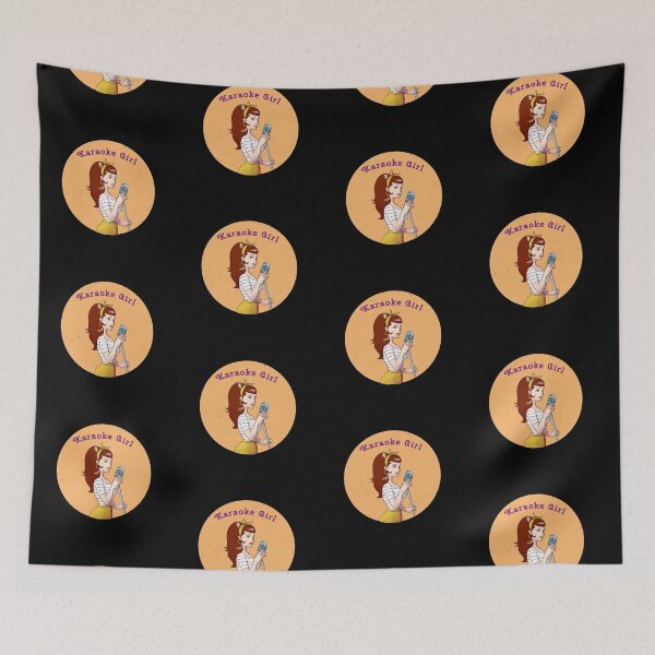 Item preview, karaoke girl singer, gal singing mic, karaoke lover quote designed and sold by SuperiorPrints.