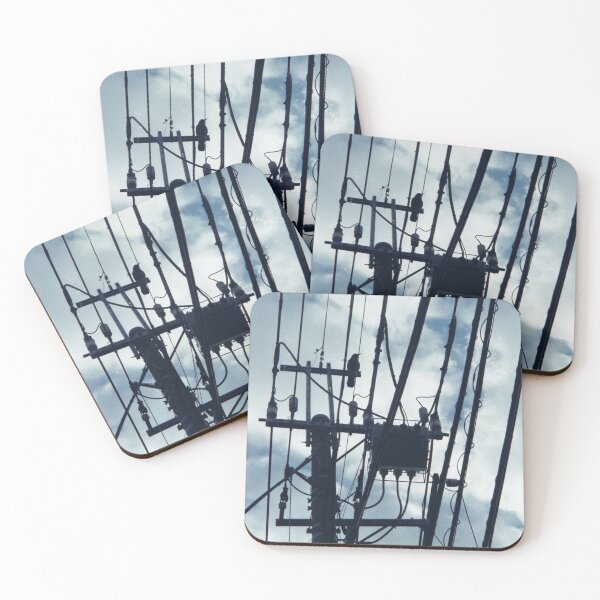 Item preview, Crow sitting on electric pole line designed and sold by Narumi Shibuya.