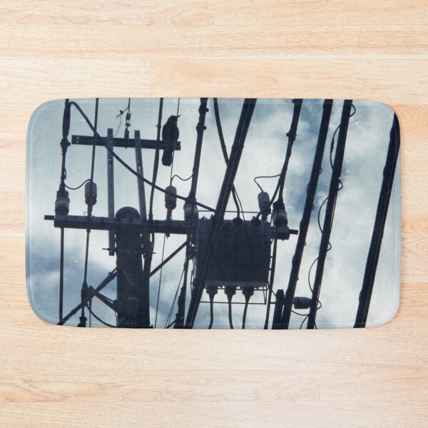 Item preview, Crow sitting on electric pole line designed and sold by Narumi Shibuya.