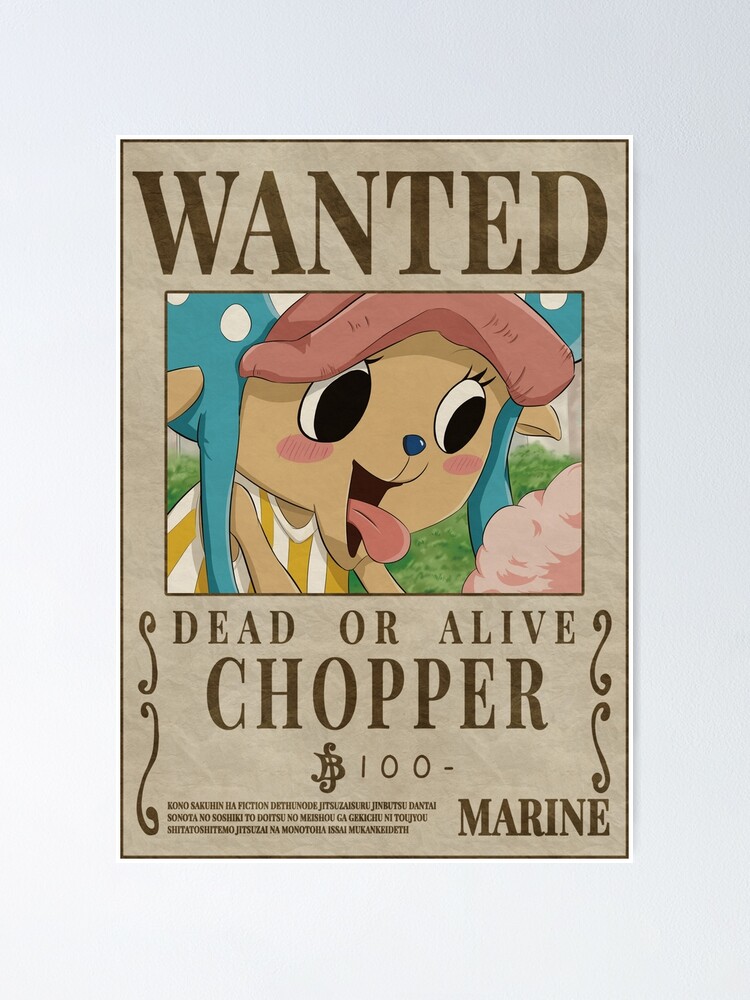 Chopper shots bang песня. Chopper wanted. Chopper one piece wanted эскиз.