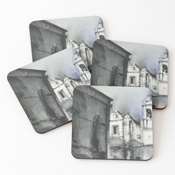 Item preview, Spanish church in village in Colca Canyon, Peru.  Monochromatic artwork church  designed and sold by rfoxphoto.