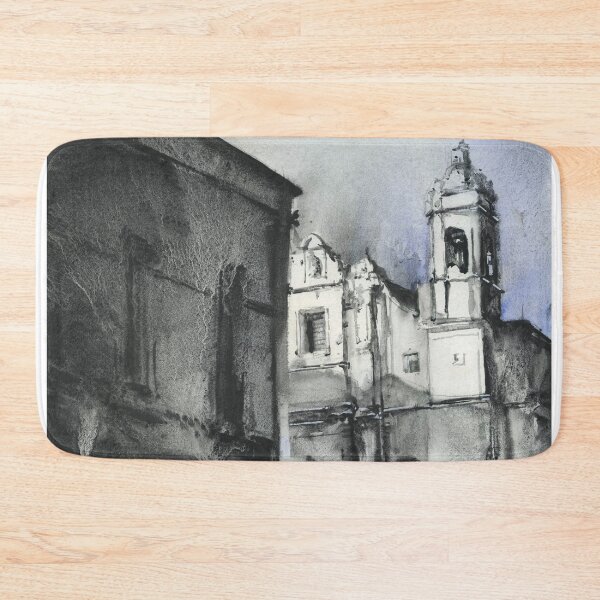 Item preview, Spanish church in village in Colca Canyon, Peru.  Monochromatic artwork church  designed and sold by rfoxphoto.