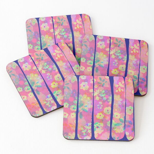 Item preview, Happy vibes-stripes bright flowers designed and sold by Kaleideoskop.