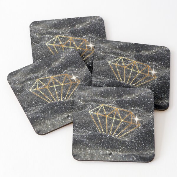 Item preview, Black Sand Glitter and Gold Diamond Shape Fashion designed and sold by Jolly-Yosei.
