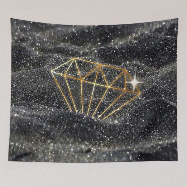 Item preview, Black Sand Glitter and Gold Diamond Shape Fashion designed and sold by Jolly-Yosei.