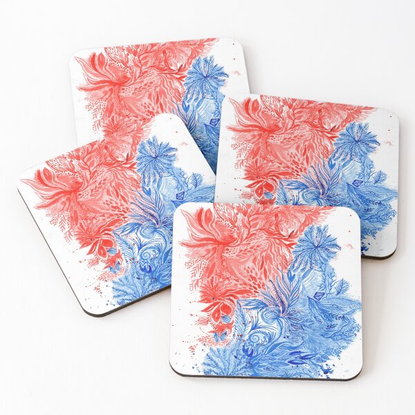 Item preview, Frost and fire - intuitive abstract watercolour painting designed and sold by klbailey.
