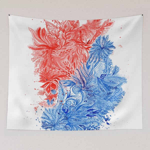 Item preview, Frost and fire - intuitive abstract watercolour painting designed and sold by klbailey.