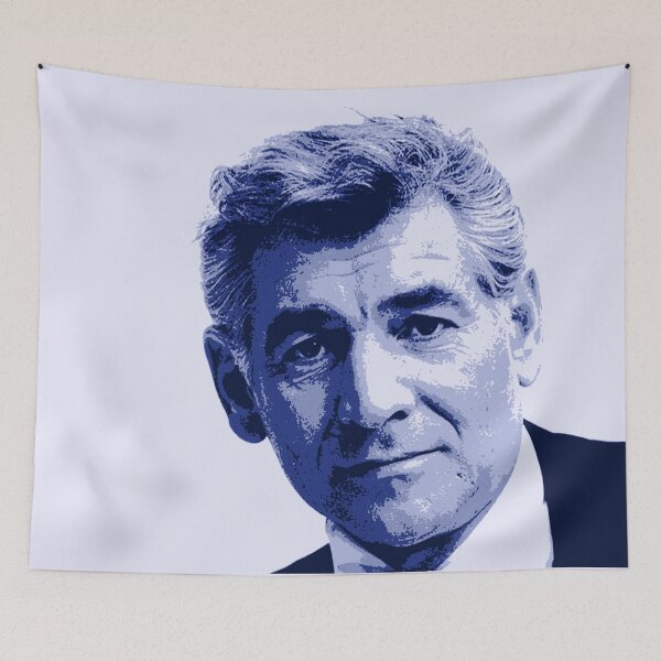 Item preview, Leonard Bernstein Dark Blue Portrait designed and sold by zavadadesigns.