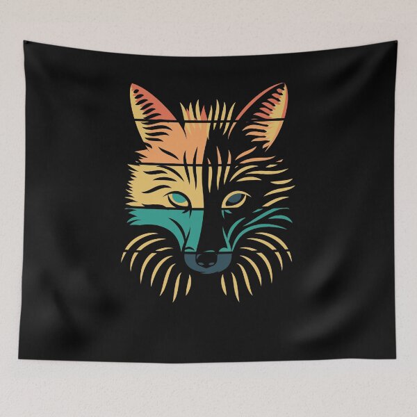 Artikelvorschau, Vintage Sonnenuntergang Retro Fox Head entworfen und verkauft von RedQuality.