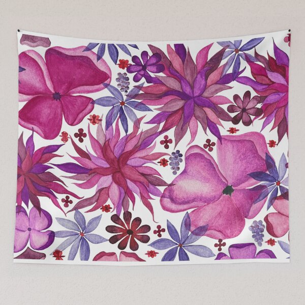 Item preview, Watercolor Purple Flowers designed and sold by HeatherNafeArt.