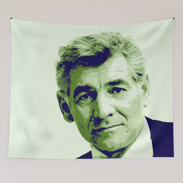 Item preview, Leonard Bernstein Green Blue Portrait designed and sold by zavadadesigns.