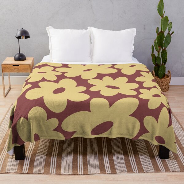 Item preview, Sunny Flower Power - Dark Brown and Yellow designed and sold by Home with Lola.