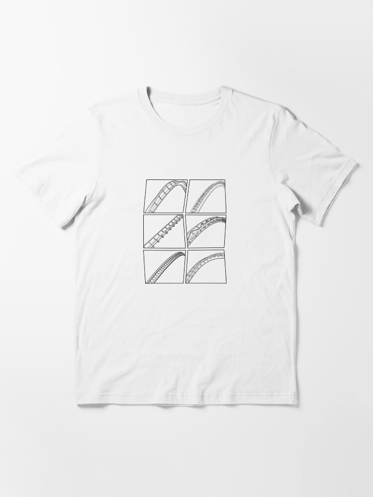 Alternate view of Rollercoaster Track Design - Black Essential T-Shirt