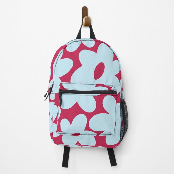 Item preview, Sunny Flower Power - light blue and medium red designed and sold by Home with Lola.