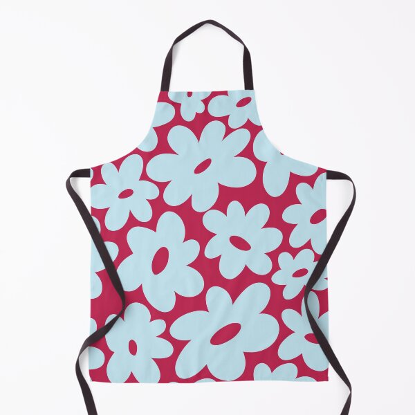 Item preview, Sunny Flower Power - light blue and medium red designed and sold by Home with Lola.