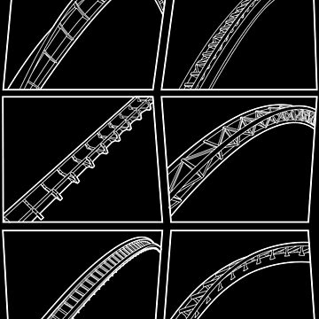 Artwork thumbnail, Rollercoaster Track Design - White by CoasterMerch