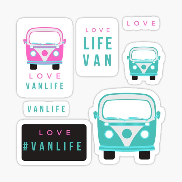Love Van Life | TRAVEL + ADVENTURE (teal/aqua) Sticker