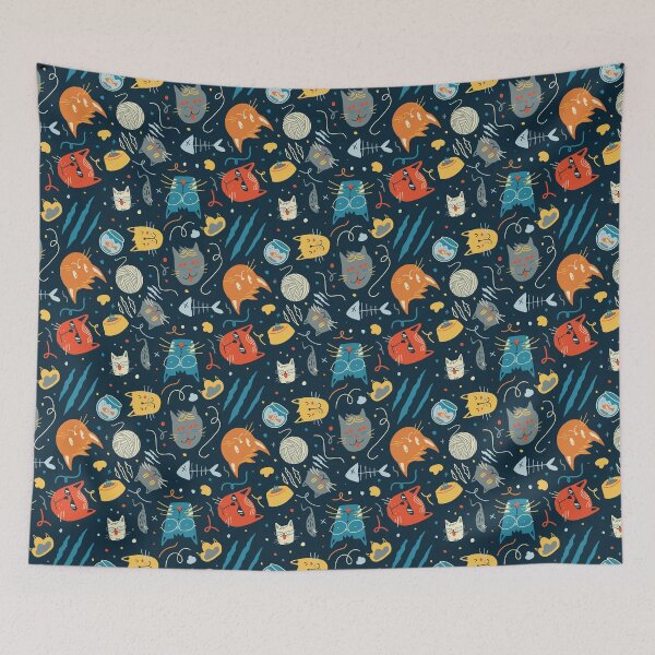Item preview, Cats Pattern designed and sold by Quilimo Studio.