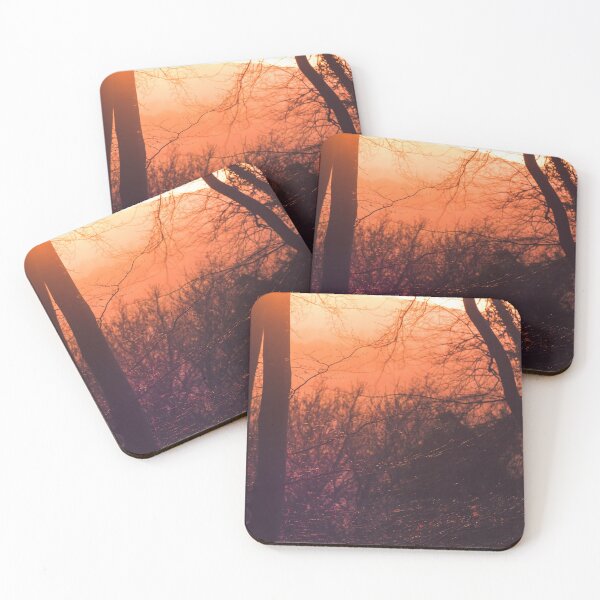 Item preview, A leafy woodland during a late winter sunset designed and sold by chrishannah.